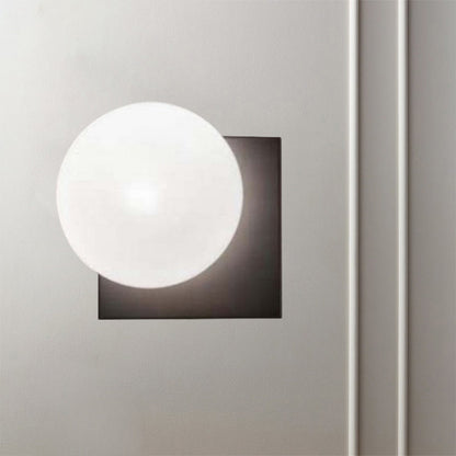 Sleek 1 Light Black Wall Sconce with White Glass Shade - Cofik
