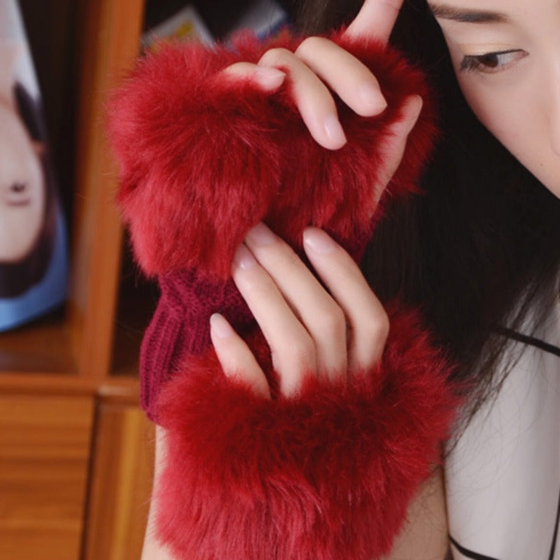 Warm Faux Fur Insulated Gloves