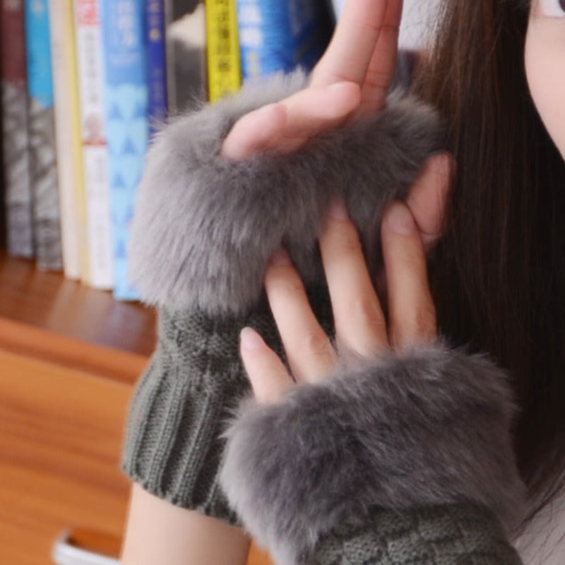 Warm Faux Fur Insulated Gloves