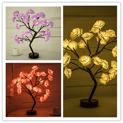 Pretty LED Rose Night Light Table Lamp for Bedroom