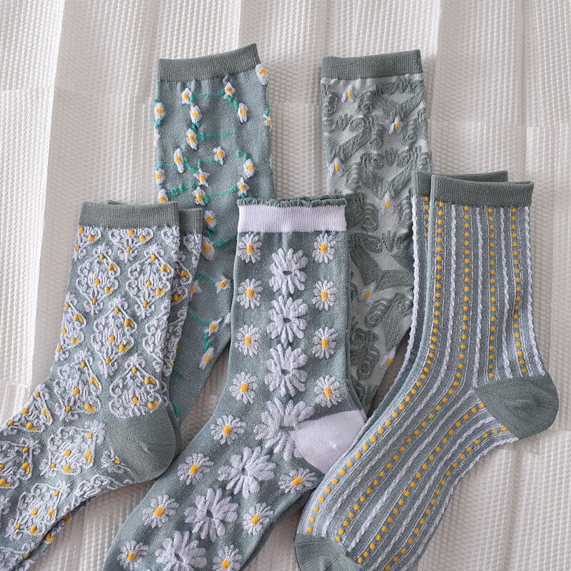 Colorful Womens Flower Patterned Socks (10 Pack)