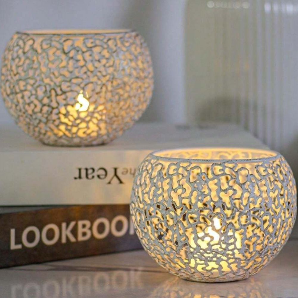 Clear Round Glass Candle Holder