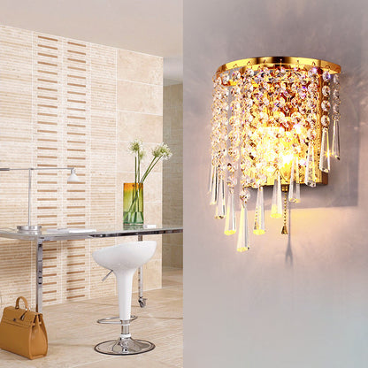 Elegant Round Crystal Glass Wall Light