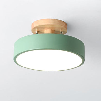 Sleek Wooden LED Semi Flush Mount Ceiling Light