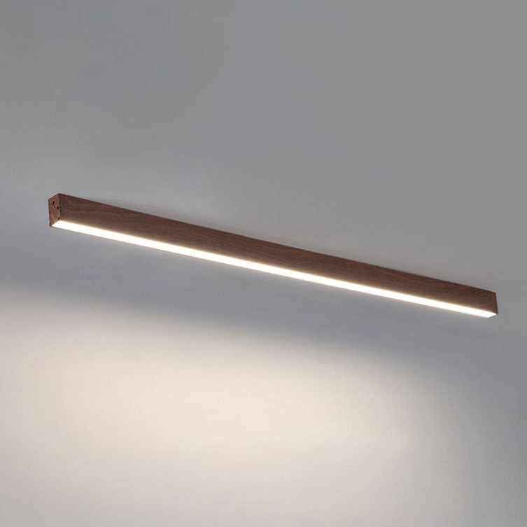 Sleek LED Ceiling Light Fixture 24 Inch Walnut Finish