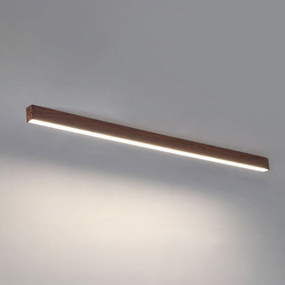 Sleek LED Ceiling Light Fixture 24 Inch Walnut Finish
