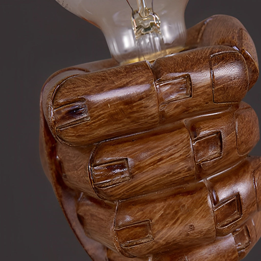 Edgy Metal Fist Wall Light Industrial Lamp Sconce