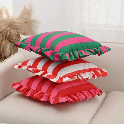 Vintage Floral Ruffled Pillow Cover