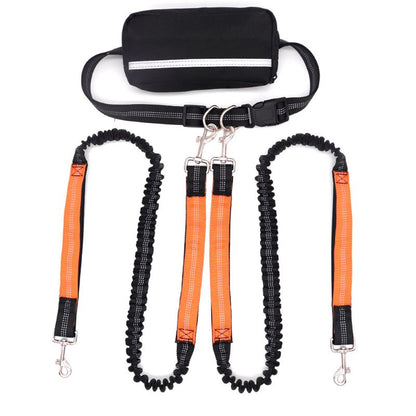 Adjustable Dog Running Leash with Pouch Bag