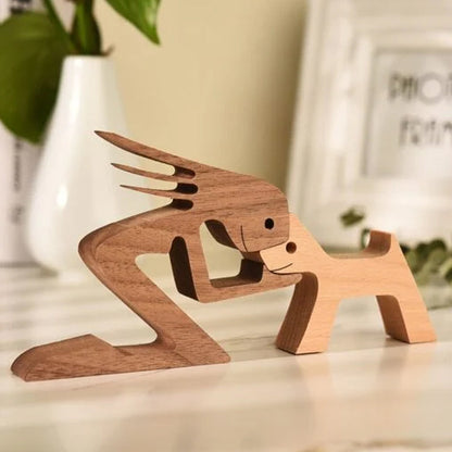 Handcrafted Wooden Pet Figurine Decor