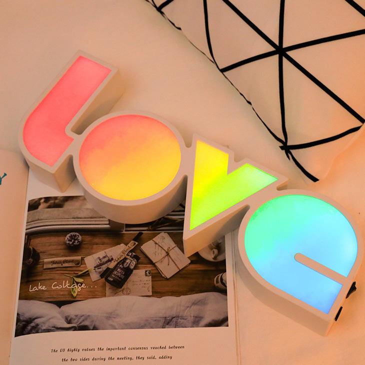 Stylish LED Letter Table Lamp for Bedroom Decor