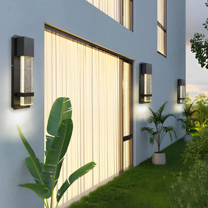 Sleek Glass Outdoor Motion Sensor LED Wall Light