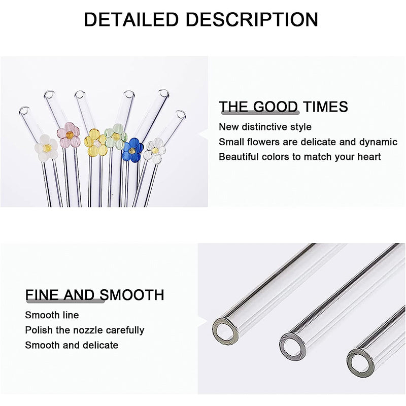 Colorful Reusable Drinking Straws with Cleaner Brush Set