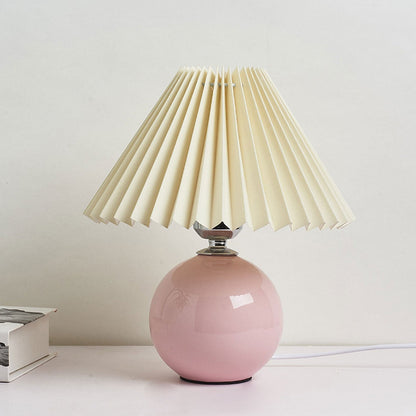 Simple Ceramic Desk Lamp with Folded Shade