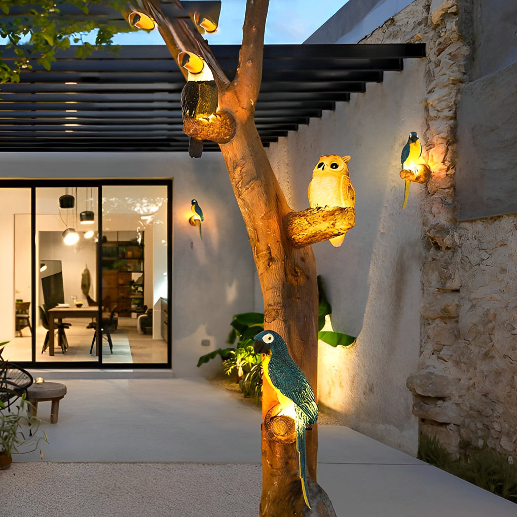 Colorful Outdoor Parrot LED Garden Lights