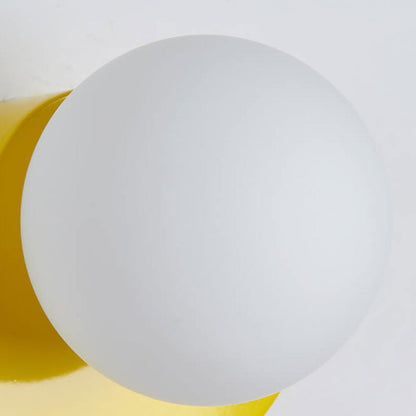Round Glass Pendant Light with Colored Metal Base