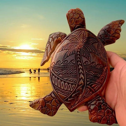 Handcrafted Wooden Sea Turtle Figurine