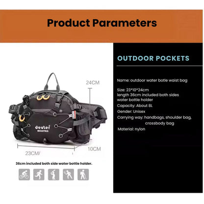 Waterproof Hiking Hip Pack - 5L Bum Bag with Zip Pockets