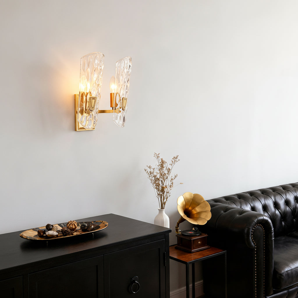 Elegant Brass Glass Wall Light