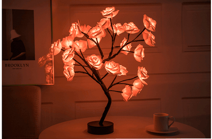 Pretty LED Rose Night Light Table Lamp for Bedroom