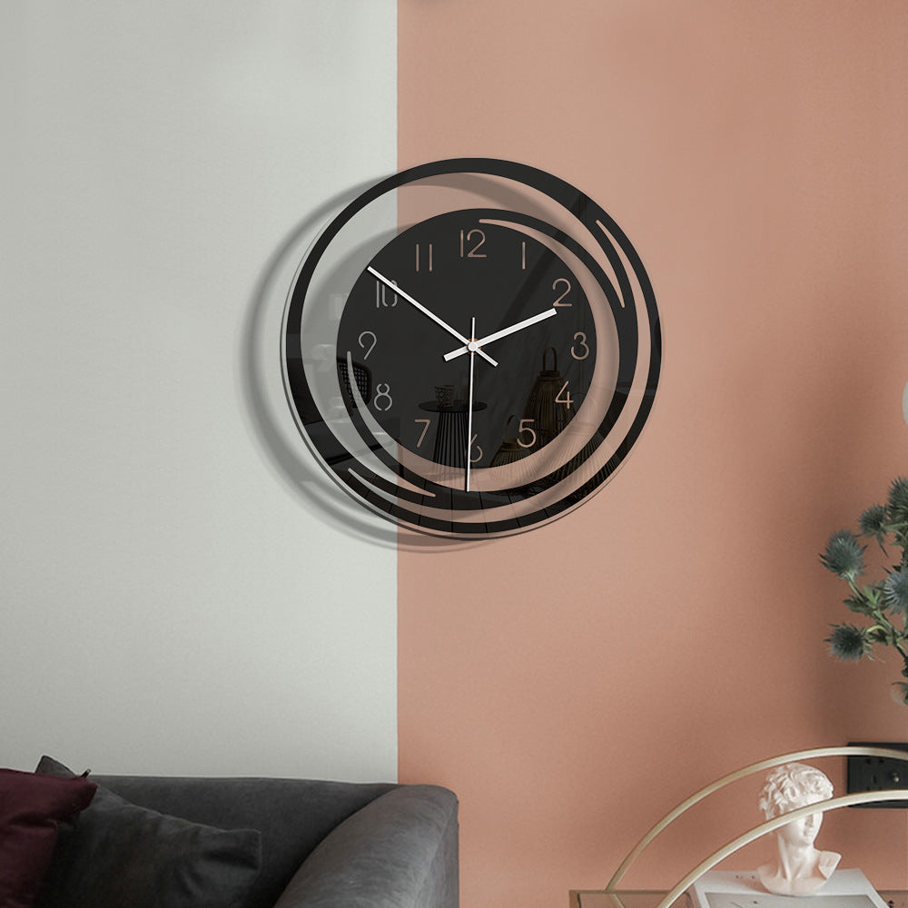 Slim Quiet Wall Clock in Acrylic