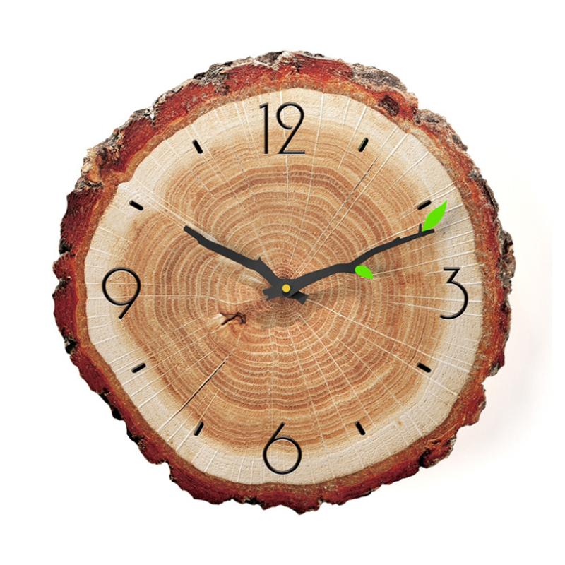 Natural Wood Round Wall Clock