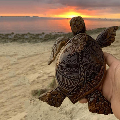 Handcrafted Wooden Sea Turtle Figurine