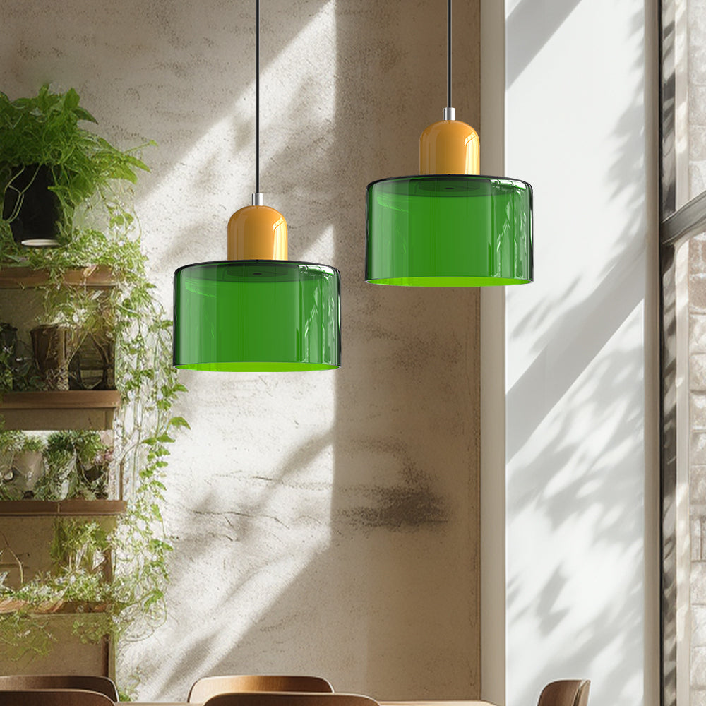 Sleek Contemporary Glass Pendant Light For Kitchen Island