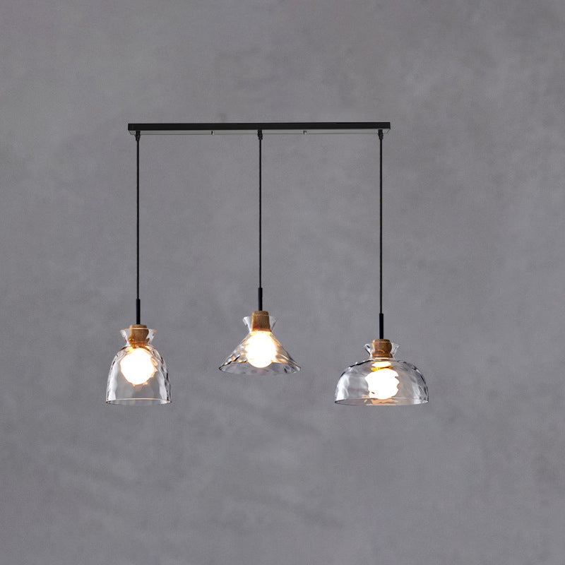 Stylish Wooden Glass Pendant Ceiling Light