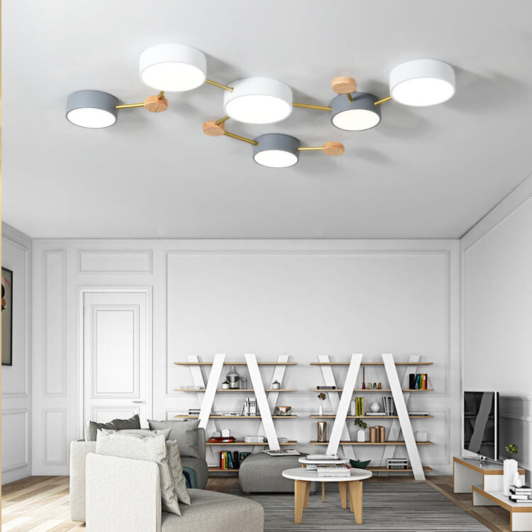 Sleek Gray Wooden Ceiling Light Fixtures 23.6 Inch - Cofik