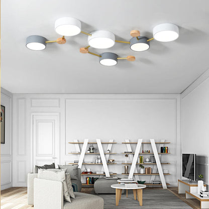 Sleek Gray Wooden Ceiling Light Fixtures 23.6 Inch - Cofik