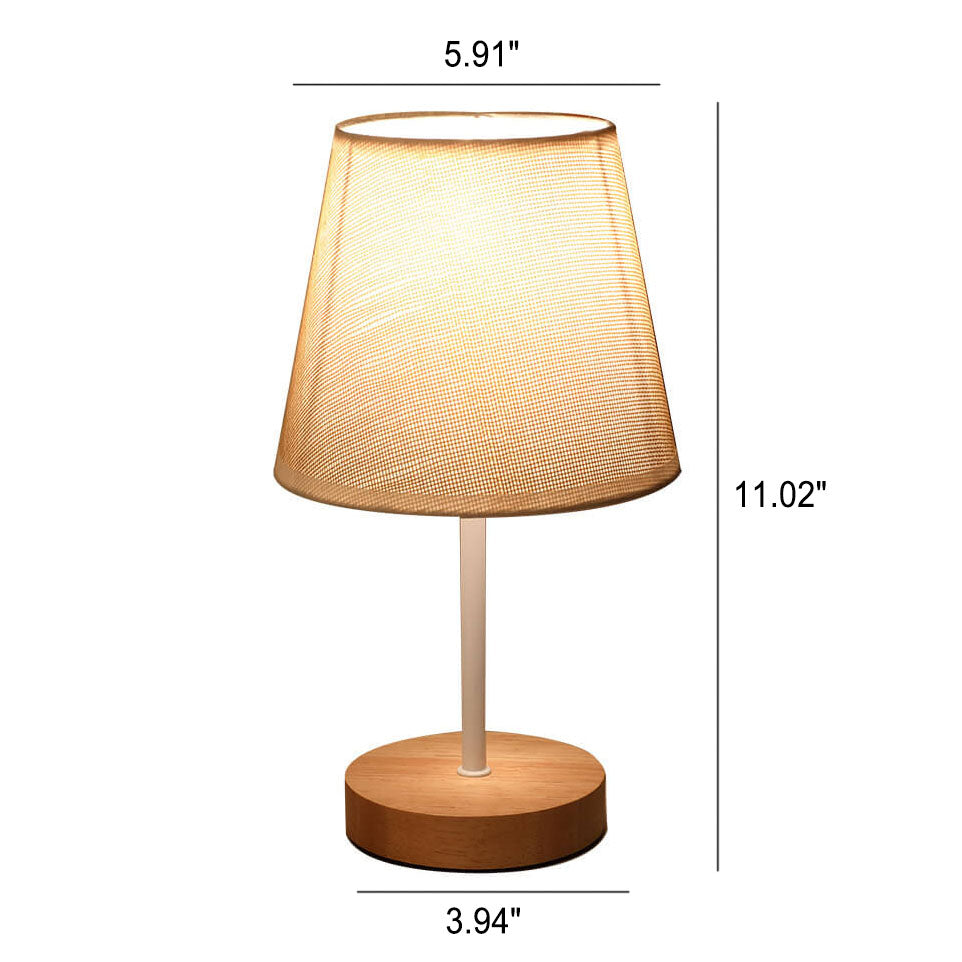 Rustic Wooden Cone Shape LED Desk Lamp - Cofik