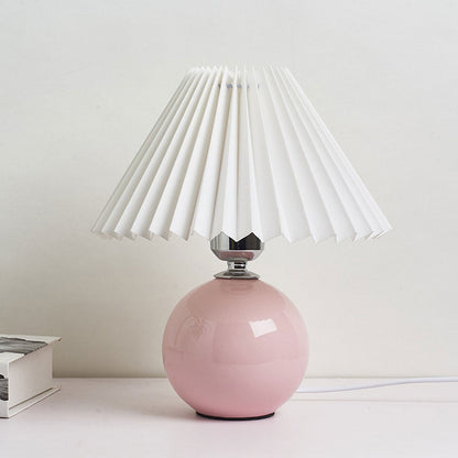 Simple Ceramic Desk Lamp with Folded Shade
