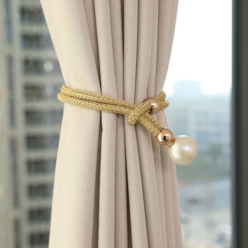 Shiny Beaded Curtain Tiebacks 2 Pack