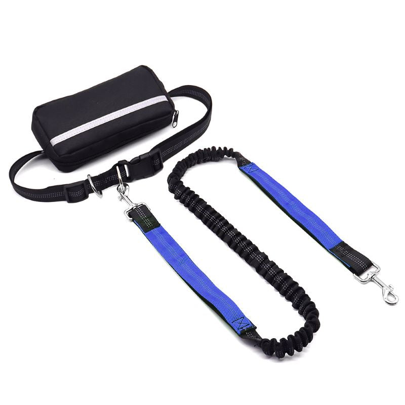 Adjustable Dog Running Leash with Pouch Bag