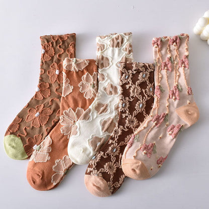 Colorful Womens Flower Patterned Socks (10 Pack)