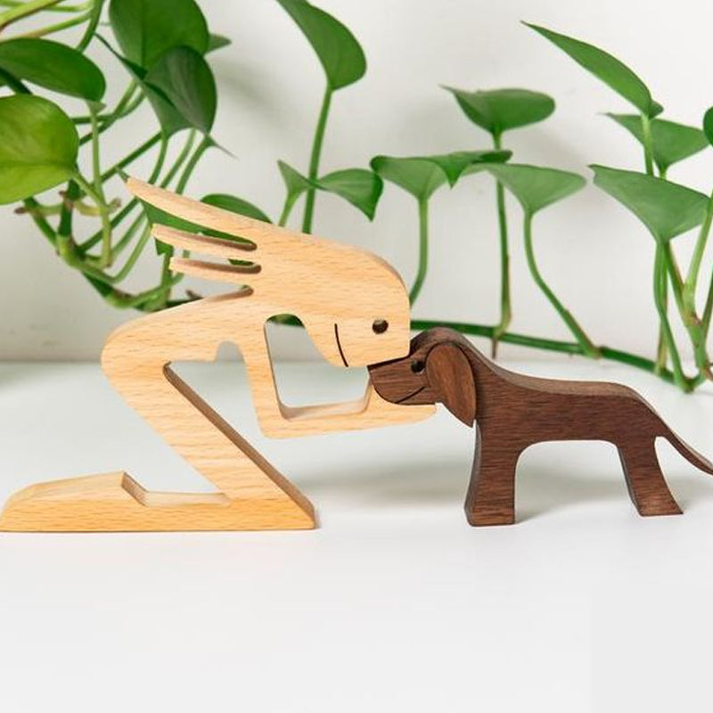 Handcrafted Wooden Pet Figurine Decor