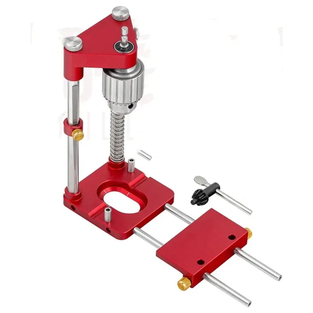 Compact Drill Guide for Handheld Drills - Adjustable Wood Jig
