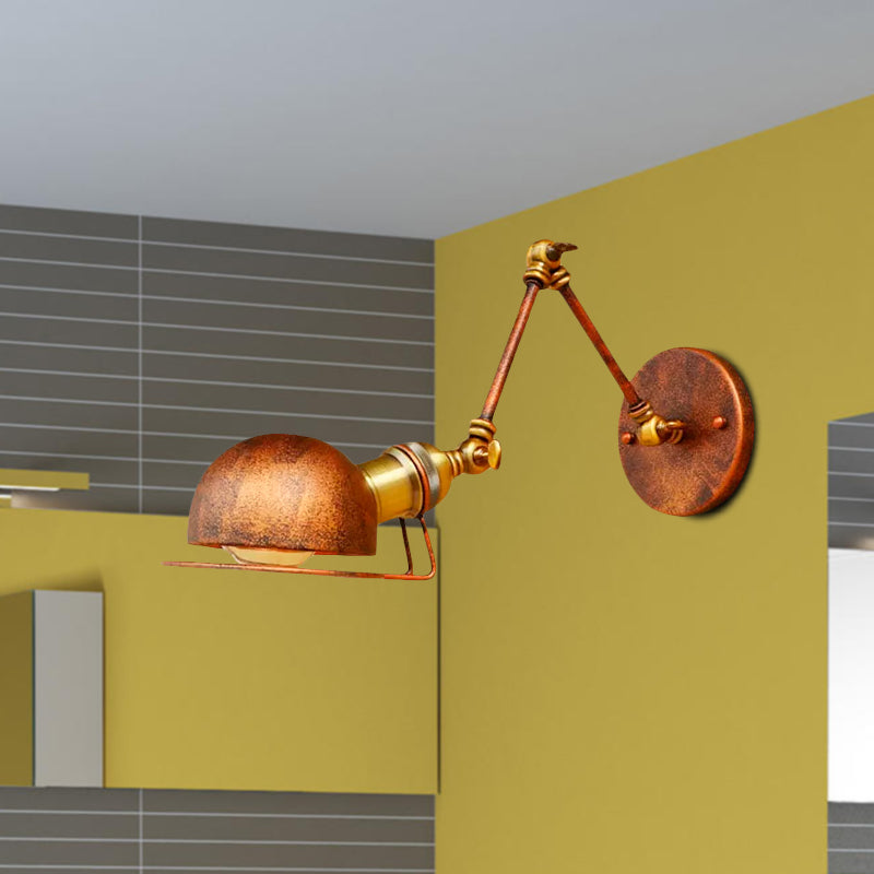 Rustic Metal Wall Light with Adjustable Arm