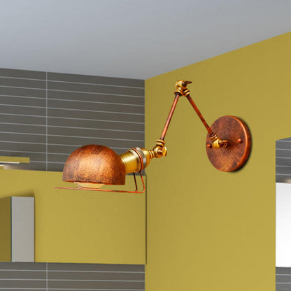 Rustic Metal Wall Light with Adjustable Arm