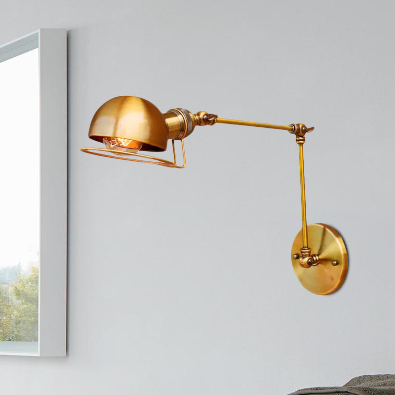 Rustic Metal Wall Light with Adjustable Arm