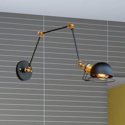 Rustic Metal Wall Light with Adjustable Arm