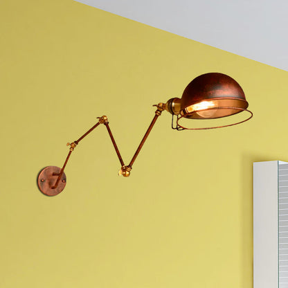 Rustic Metal Wall Light with Adjustable Arm