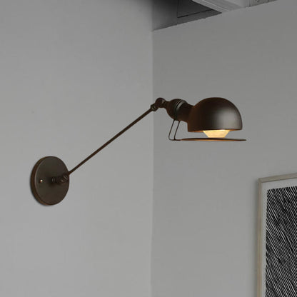 Rustic Metal Wall Light with Adjustable Arm