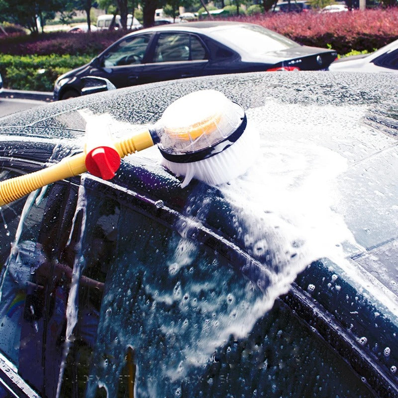 Turbo Car Wash Brush with Soap Dispenser & Long Handle