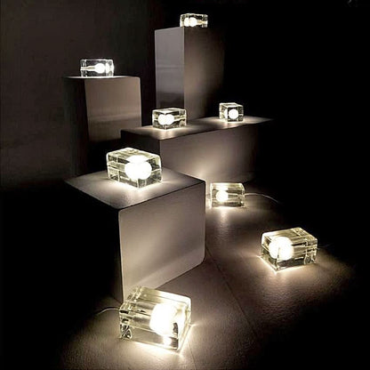 Clear Glass Desk Lamp with Halogen Socket