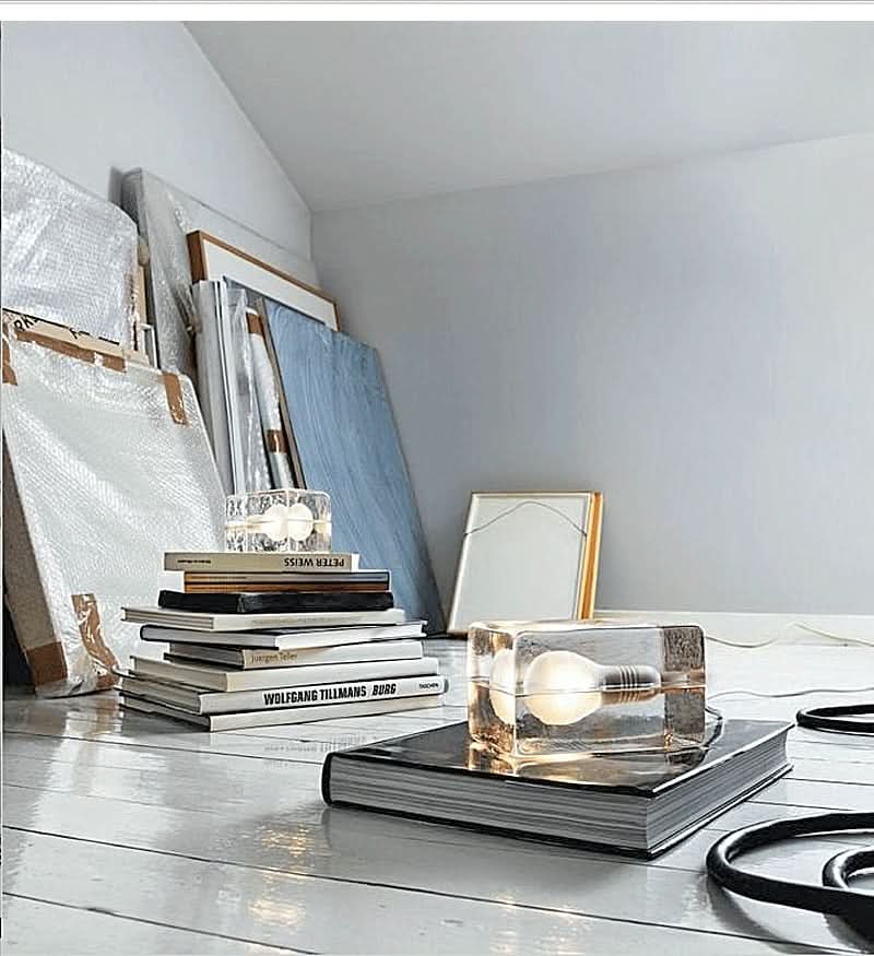 Clear Glass Desk Lamp with Halogen Socket