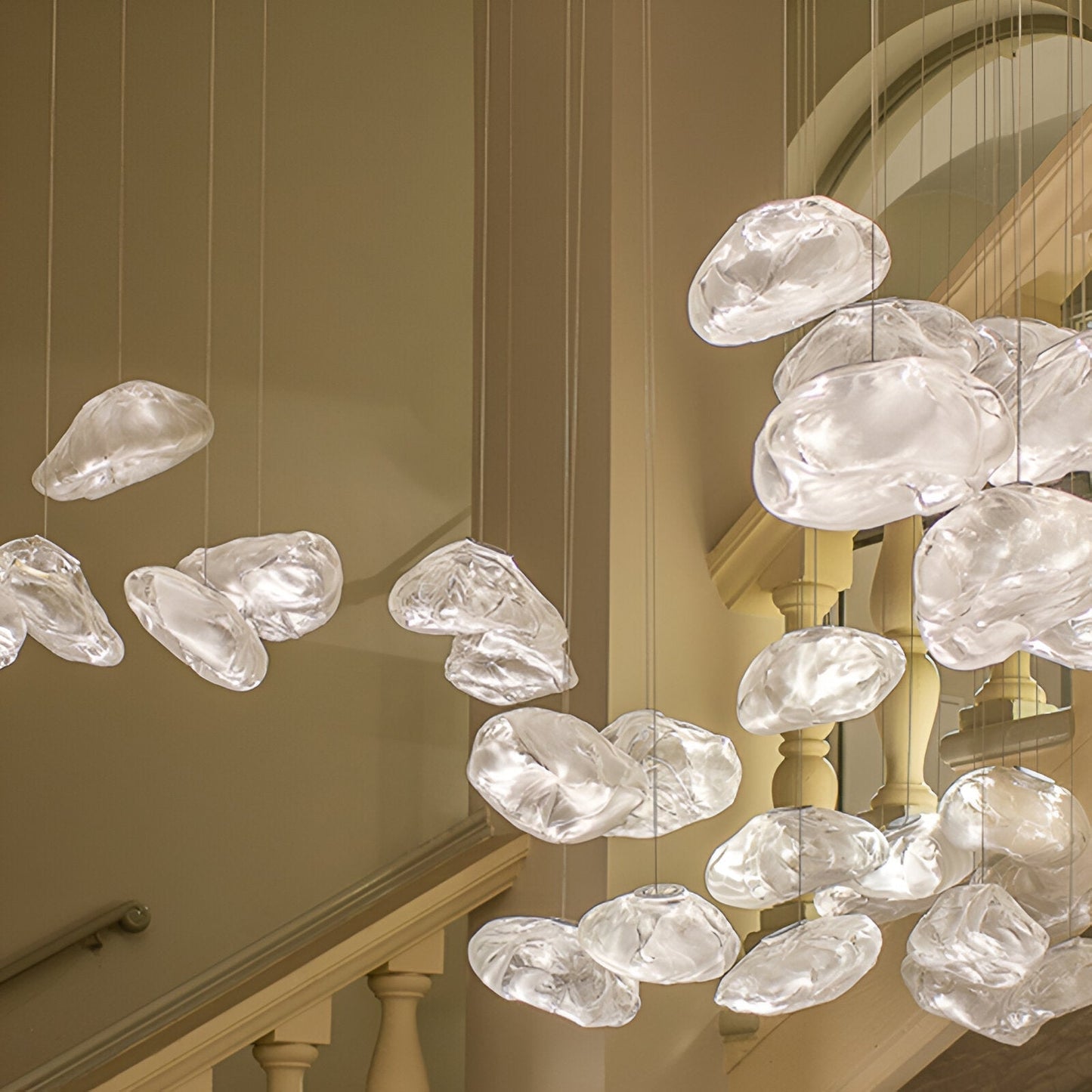 Sleek Glass Pendant Lamp for Kitchen Island
