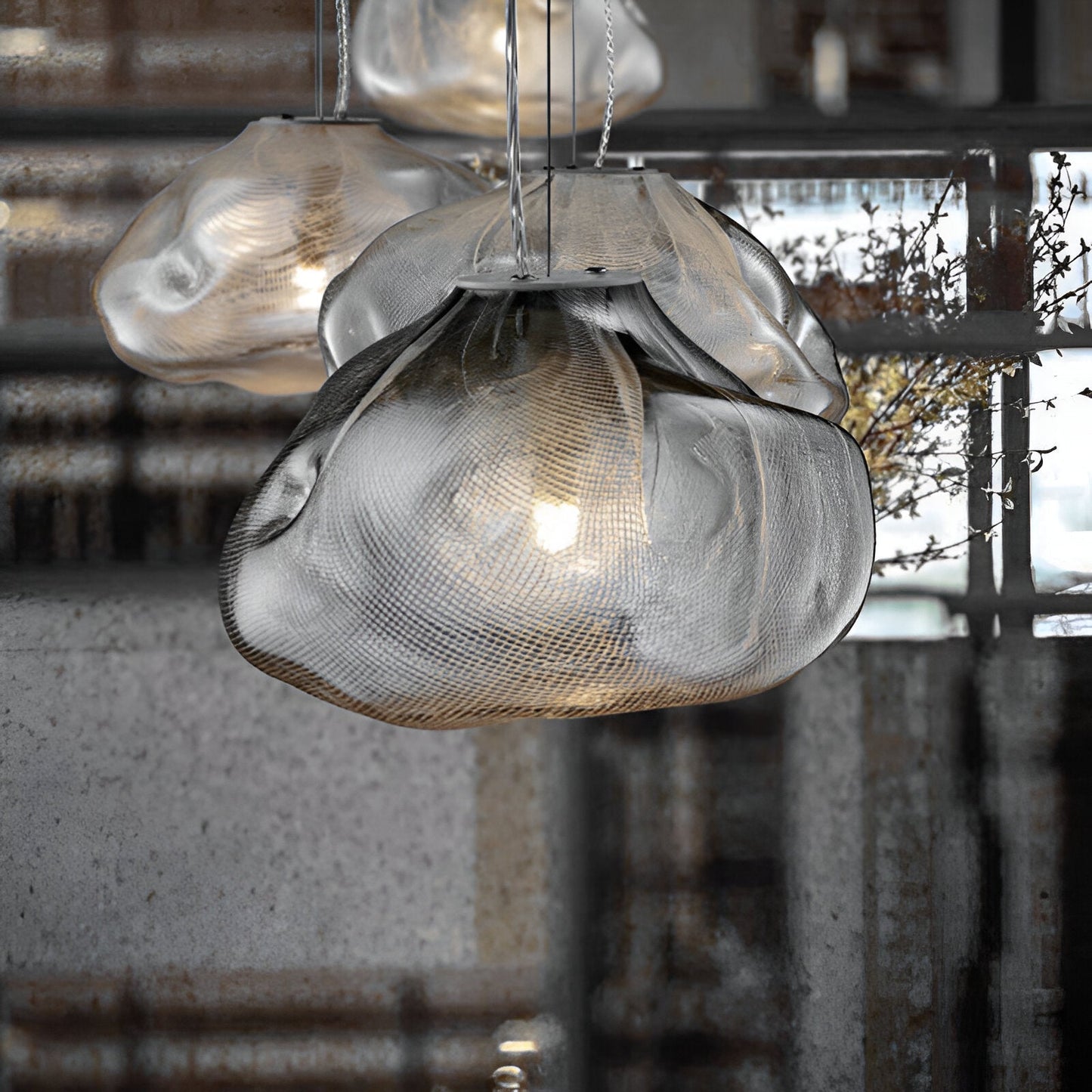 Sleek Glass Pendant Lamp for Kitchen Island