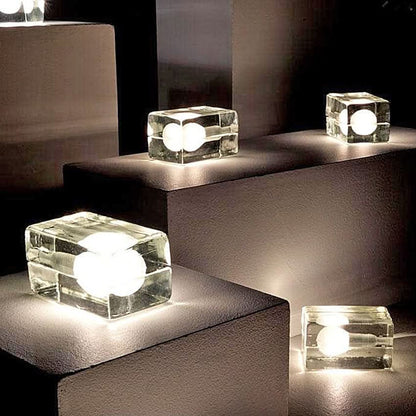 Clear Glass Desk Lamp with Halogen Socket